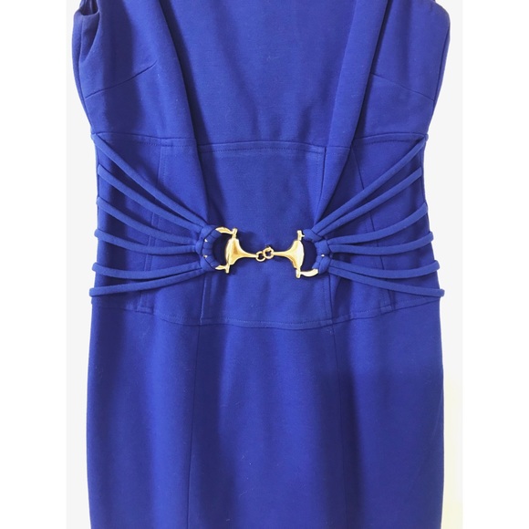 Cache fitted work dress with gold detailing - Picture 3 of 4